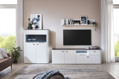 Wave-living von IDEAL Möbel - Wohnwand in Weiß und Marmor