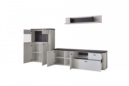 Wave-living von IDEAL Möbel - Wohnwand in Weiß und Marmor