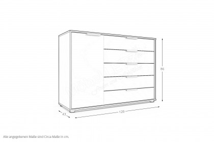 Dubai von Wiemann - Kombikommode graphit