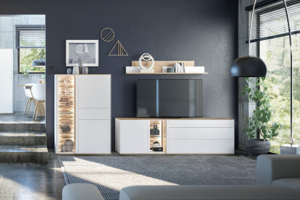 Faro-living von Mäusbacher - Wohnwand in Weiß/ Artisan Eiche
