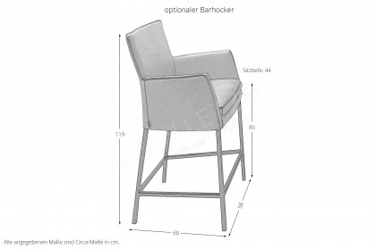 Helana von Musterring - Bartisch mit schwarzem Gestell