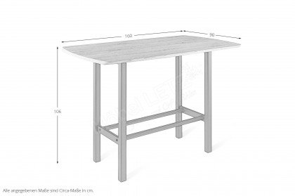 Helana von Musterring - Bartisch mit schwarzem Gestell