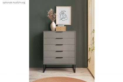 Dubai von Wiemann - Kommode graphit mit 5 Schubladen