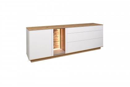 Faro-living von Mäusbacher - Lowboard in Weiß/ Artisan Eiche und mit Sockel