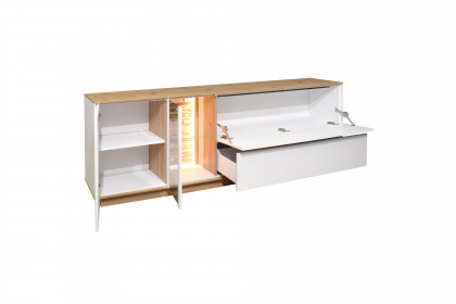 Faro-living von Mäusbacher - Lowboard in Weiß/ Artisan Eiche und mit Sockel
