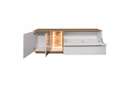 Faro-living von Mäusbacher - Lowboard in Weiß/ Artisan Eiche und mit Sockel