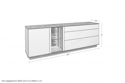 Faro-living von Mäusbacher - Lowboard in Weiß/ Artisan Eiche und mit Sockel