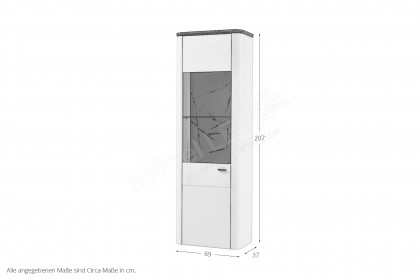 Wave-living von IDEAL Möbel - Vitrine weiß/ Marmor