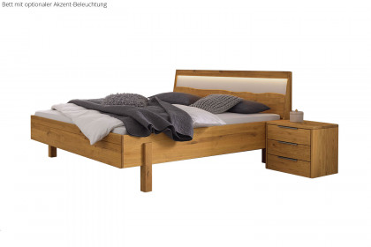 Incasa Albero von Decker - Wildeiche Schlafzimmermöbel mit weißen Glaseinsätzen