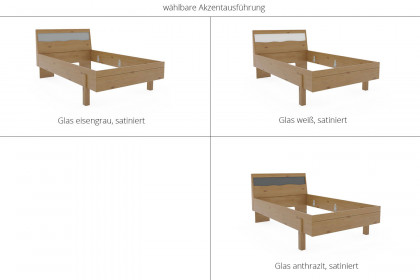 Incasa Albero von Decker - Wildeiche Schlafzimmermöbel mit weißen Glaseinsätzen