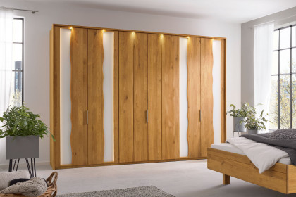 Incasa Albero von Decker - Wildeiche Schlafzimmermöbel mit weißen Glaseinsätzen