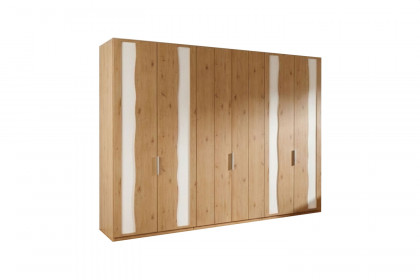 Incasa Albero von Decker - Wildeiche Schlafzimmermöbel mit weißen Glaseinsätzen