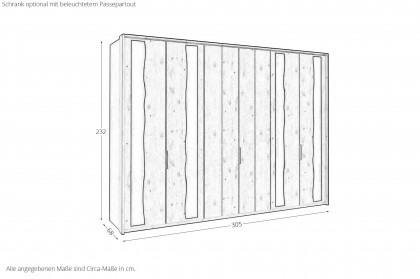 Incasa Albero von Decker - Wildeiche Schlafzimmermöbel mit weißen Glaseinsätzen