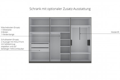 Bardolino von Wiemann - Schrank Glas havanna - Riffholz massiv