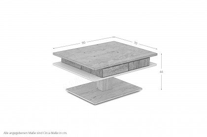 V/lacera living von Voglauer - Couchtisch Wildeiche mit Lackabsetzung