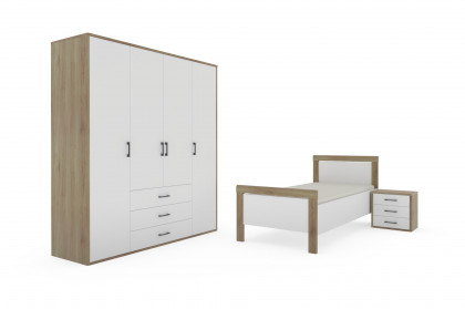 Achat Komfort von Priess - 3-teiliges Schlafzimmerset weiß/ Artisan-Eiche