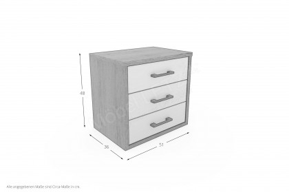 Achat Komfort von Priess - 3-teiliges Schlafzimmerset weiß/ Artisan-Eiche