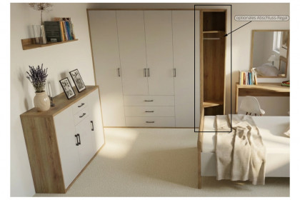 Achat Komfort von Priess - 3-teiliges Schlafzimmerset weiß/ Artisan-Eiche