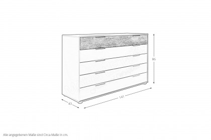 Bardolino von Wiemann - Kommode havanna - Riffholz massiv