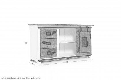 Rustique von Kollektion Letz - Sideboard Mangoholz weiß