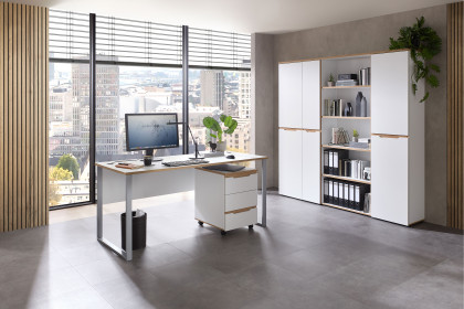 Memphis-Office von Innostyle - Büromöbelset in Weiß mit Kantenabsetzung