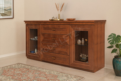 Kent von Wehrsdorfer - Sideboard cognac antik mit Messinggriffen