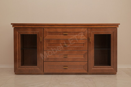 Kent von Wehrsdorfer - Sideboard cognac antik mit Messinggriffen