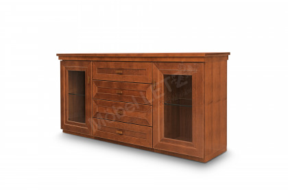 Kent von Wehrsdorfer - Sideboard cognac antik mit Messinggriffen