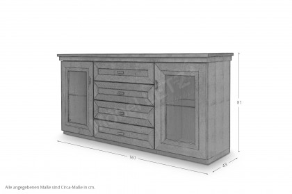 Kent von Wehrsdorfer - Sideboard cognac antik mit Messinggriffen