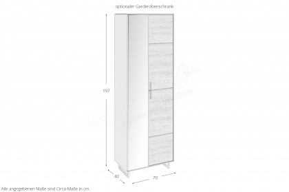 Kai von Elfo Möbel - Garderobenset in Eiche bianco/ kreidefarben