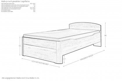 Incasa Ronco von Decker - Holzbett Kernbuche natur