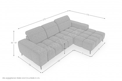 Kaya von BASTI dein Sofa - Sofaecke rechts olive