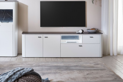 Wave-living von IDEAL Möbel - Lowboard in Weiß und Marmor