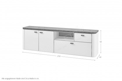 Wave-living von IDEAL Möbel - Lowboard in Weiß und Marmor