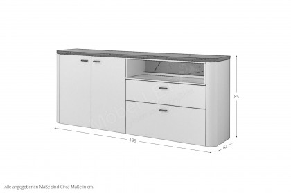 Wave-living von IDEAL Möbel - Sideboard in Weiß und Marmor
