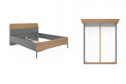 Bardolino von Wiemann - Bett 160x200 cm havanna - Riffholz massiv