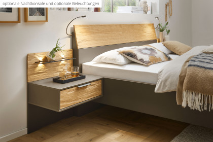 Bardolino von Wiemann - Bett 160x200 cm havanna - Riffholz massiv