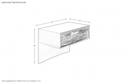 Bardolino von Wiemann - Bett 160x200 cm havanna - Riffholz massiv