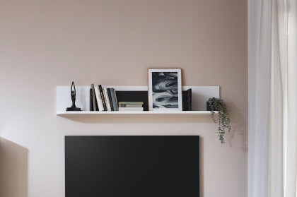 Wave-living von IDEAL Möbel - Wandboard in Weiß mit festen Buchstützen