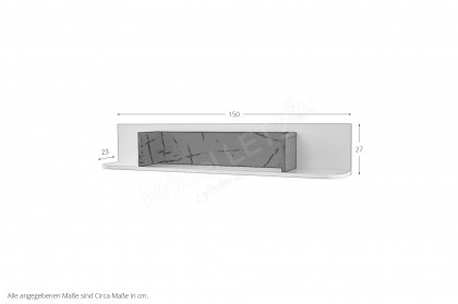 Wave-living von IDEAL Möbel - Wandboard in Weiß mit festen Buchstützen