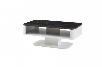 Wave-living von IDEAL Möbel - Couchtisch weiß mit Tischplatte in Marmoroptik