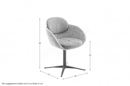 KOINOR 1310 - Polsterstuhl mit Drehkreuz