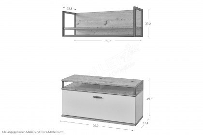 Basset-Foyer von IDEAL Möbel - Garderobe in Modern White