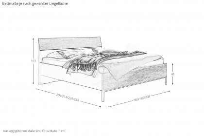 Bardolino von Wiemann - Schlafzimmer havanna - Riffholz massiv