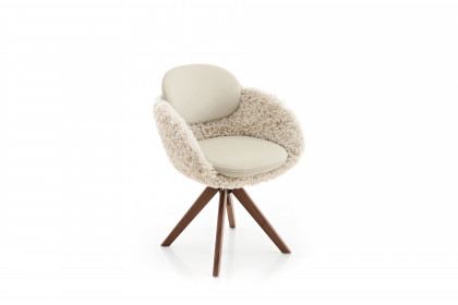 KOINOR 1310 - Esszimmerstuhl in Creme & Nussbaum