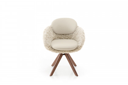 KOINOR 1310 - Esszimmerstuhl in Creme & Nussbaum