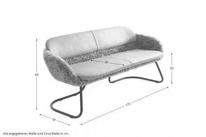 KOINOR Boogie - Esszimmerbank in Leder nebbia