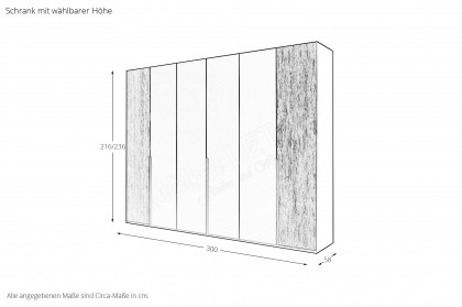 Bardolino von Wiemann - Schlafzimmer Glas havanna - Riffholz massiv