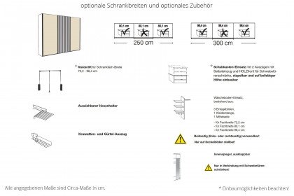 Ancona von Wiemann - Kleiderschrank champagner - Bianco-Eiche