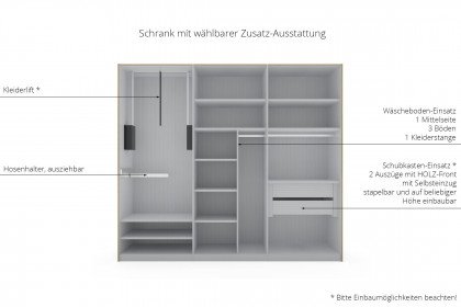 Ancona von Wiemann - Kleiderschrank champagner - Bianco-Eiche